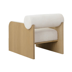 Coburn Lounge Chair - Rustic Oak - Eclipse White