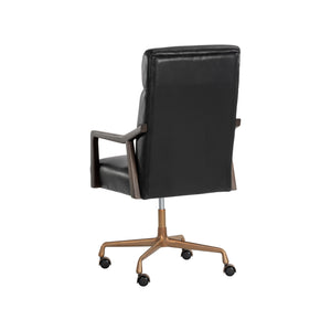 Collin Office Chair - Brown - Cortina Black Leather