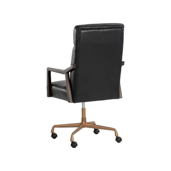 Collin Office Chair - Brown - Cortina Black Leather