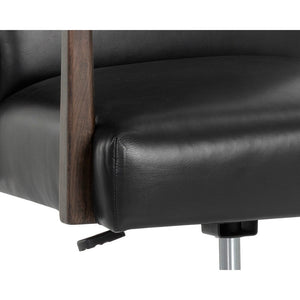 Collin Office Chair - Brown - Cortina Black Leather