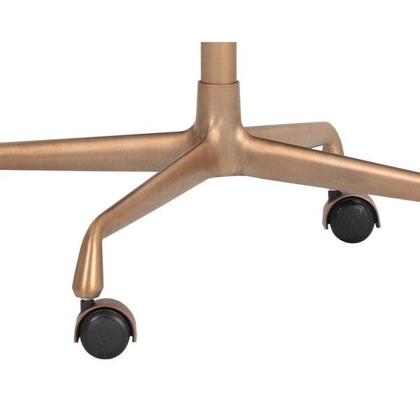 Collin Office Chair - Brown - Saloon Light Grey Leather