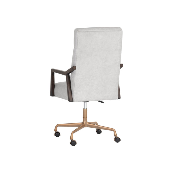 Collin Office Chair - Brown - Saloon Light Grey Leather