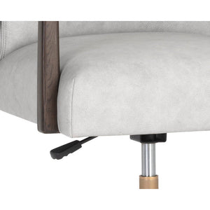 Collin Office Chair - Brown - Saloon Light Grey Leather