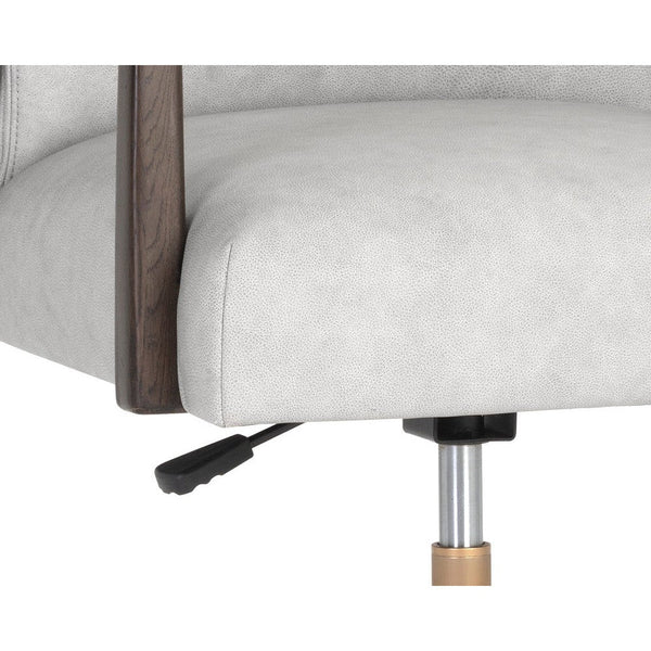 Collin Office Chair - Brown - Saloon Light Grey Leather