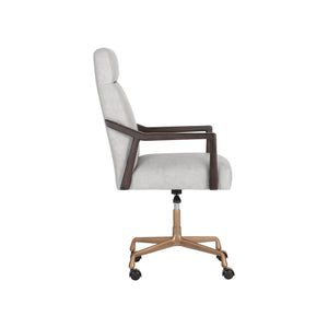 Collin Office Chair - Brown - Saloon Light Grey Leather