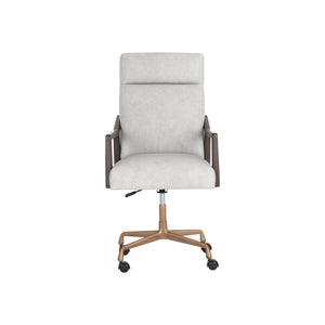 Collin Office Chair - Brown - Saloon Light Grey Leather