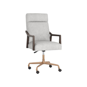 Collin Office Chair - Brown - Saloon Light Grey Leather