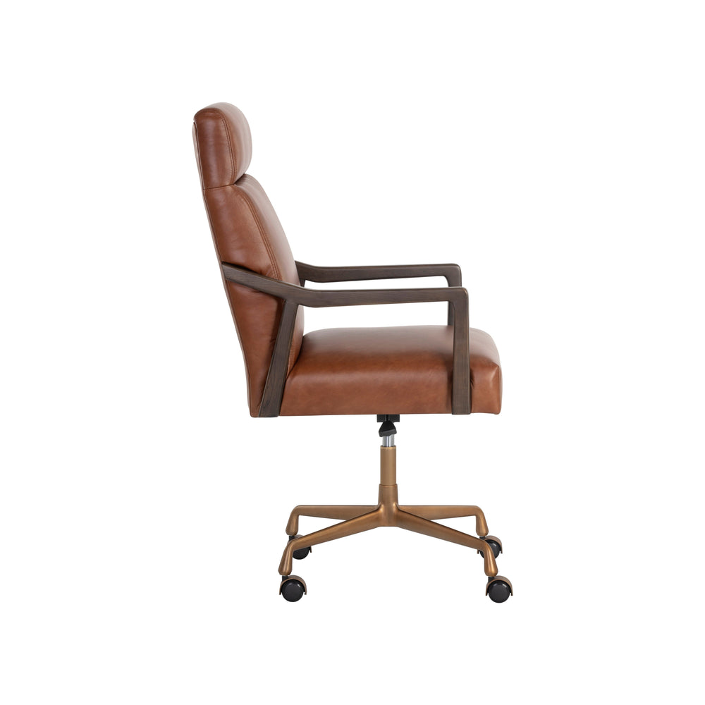 Collin Office Chair - Brown - Shalimar Tobacco Leather