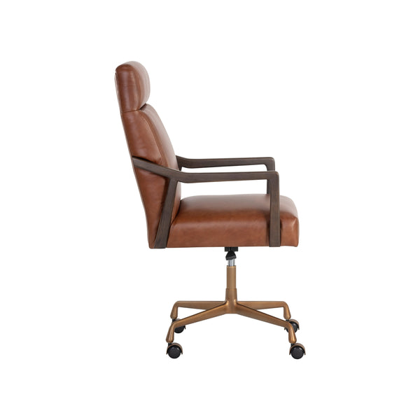 Collin Office Chair - Brown - Shalimar Tobacco Leather