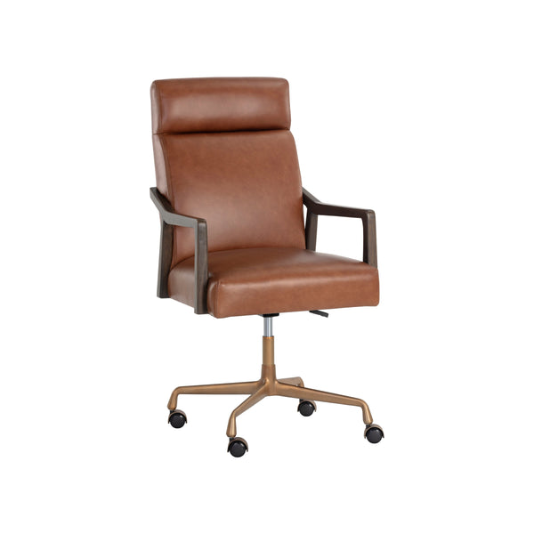 Collin Office Chair - Brown - Shalimar Tobacco Leather