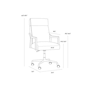 Collin Office Chair - Brown - Shalimar Tobacco Leather