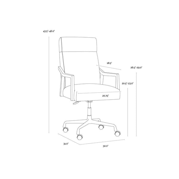 Collin Office Chair - Brown - Shalimar Tobacco Leather