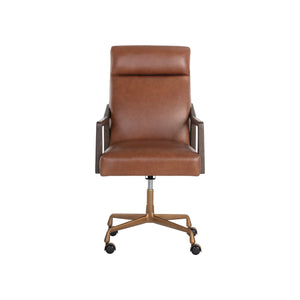 Collin Office Chair - Brown - Shalimar Tobacco Leather