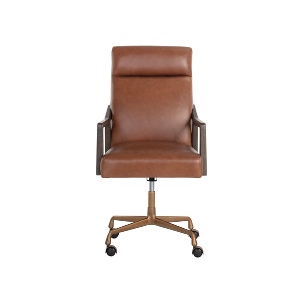 Collin Office Chair - Brown - Shalimar Tobacco Leather