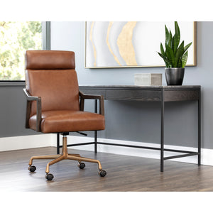 Collin Office Chair - Brown - Shalimar Tobacco Leather