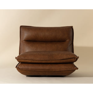 Colson Swivel Armless Chair - Cognac Leather