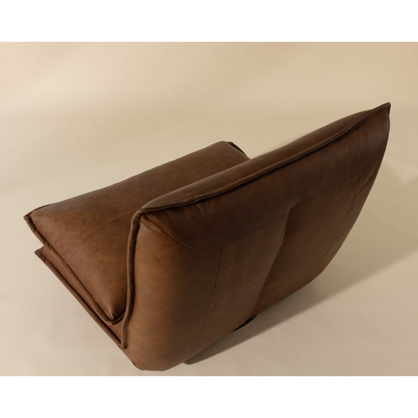 Colson Swivel Armless Chair - Cognac Leather