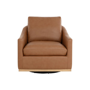 Corbin Swivel Lounge Chair - Aline Butternut Leather