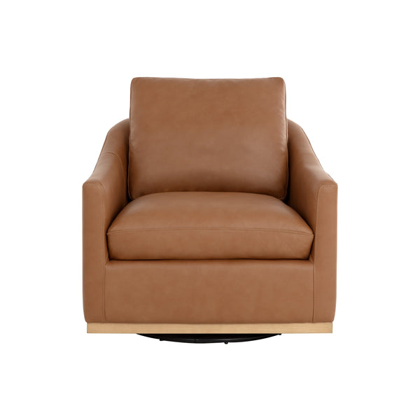 Corbin Swivel Lounge Chair - Aline Butternut Leather