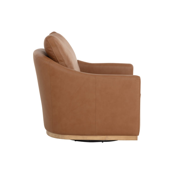 Corbin Swivel Lounge Chair - Aline Butternut Leather
