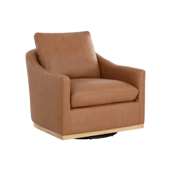 Corbin Swivel Lounge Chair - Aline Butternut Leather