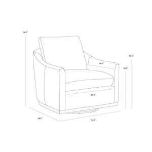 Corbin Swivel Lounge Chair - Effie Linen