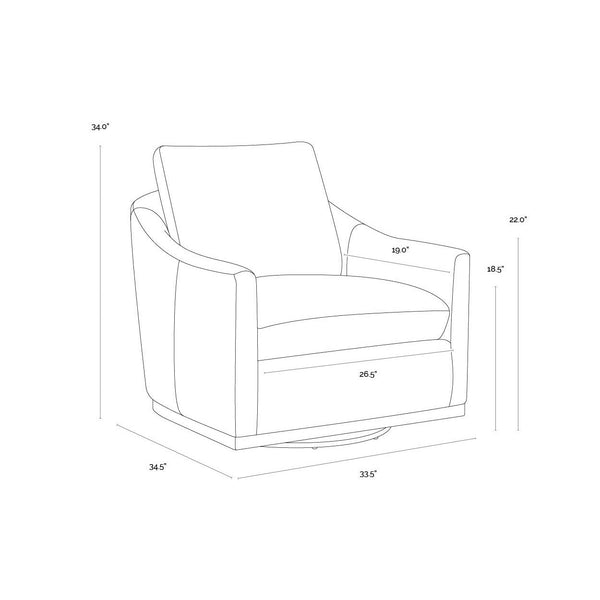 Corbin Swivel Lounge Chair - Effie Linen