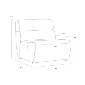 Cornell Modular Armless Chair - Polo Club Stone