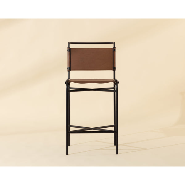 Corrigan Counter Stool - Cognac Leather