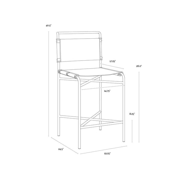 Corrigan Counter Stool - Cognac Leather