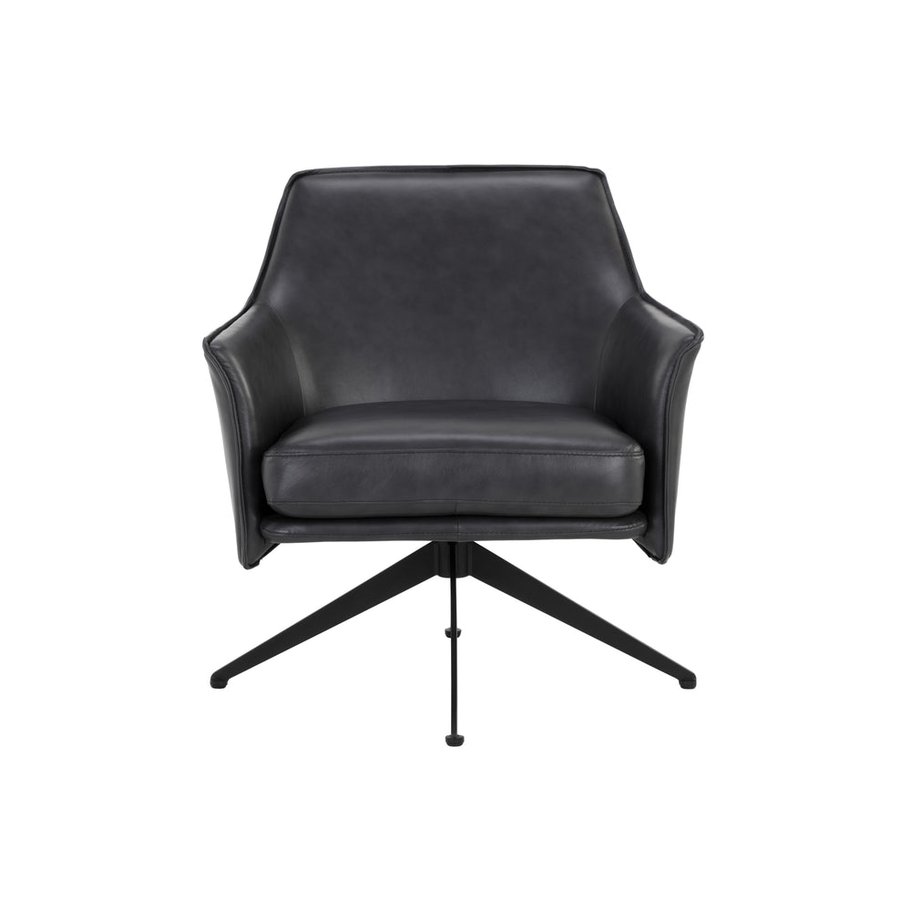 Crosby Swivel Lounge Chair - Alpine Black Leather