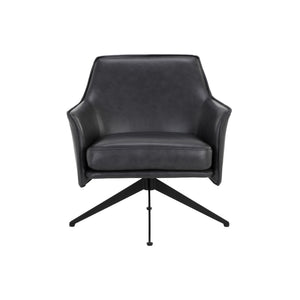 Crosby Swivel Lounge Chair - Alpine Black Leather