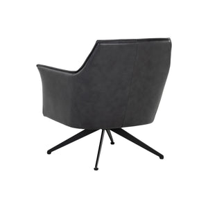 Crosby Swivel Lounge Chair - Alpine Black Leather