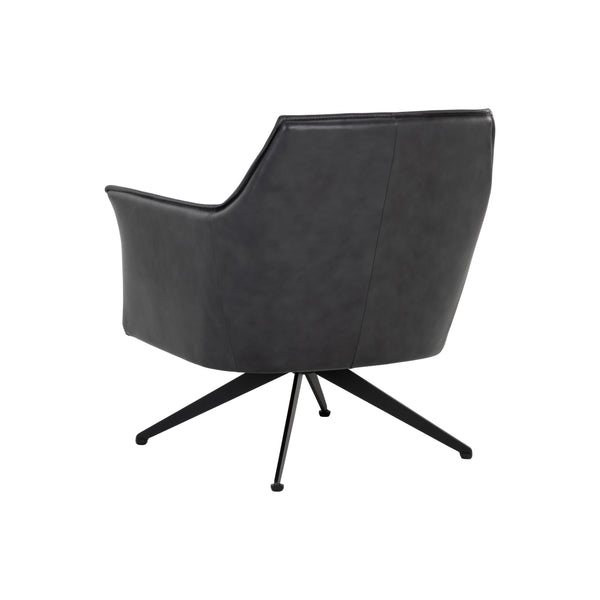 Crosby Swivel Lounge Chair - Alpine Black Leather