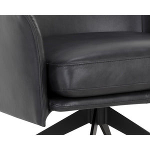 Crosby Swivel Lounge Chair - Alpine Black Leather