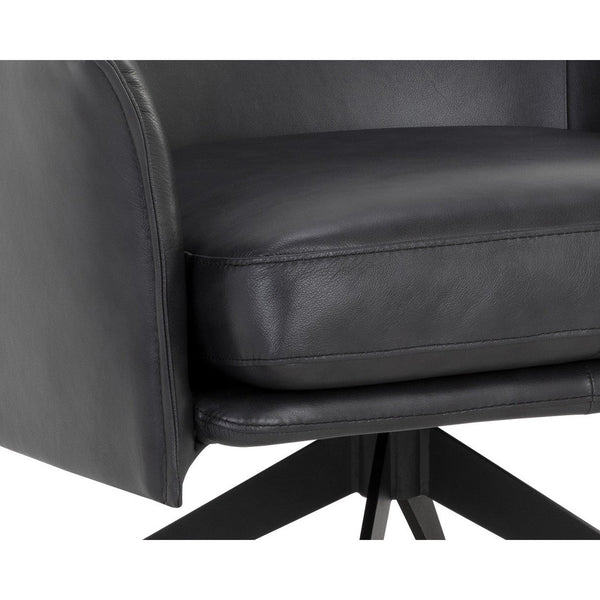 Crosby Swivel Lounge Chair - Alpine Black Leather