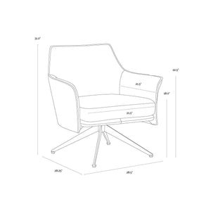 Crosby Swivel Lounge Chair - Missouri Cognac Leather