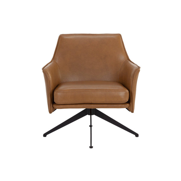 Crosby Swivel Lounge Chair - Missouri Cognac Leather
