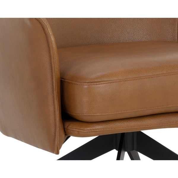 Crosby Swivel Lounge Chair - Missouri Cognac Leather