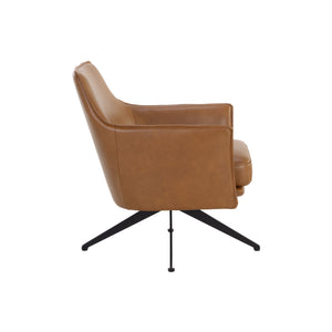 Crosby Swivel Lounge Chair - Missouri Cognac Leather