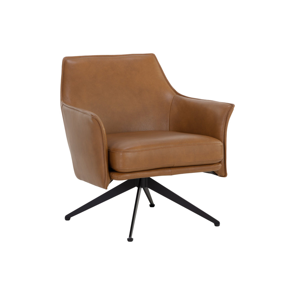 Crosby Swivel Lounge Chair - Missouri Cognac Leather