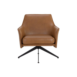 Crosby Swivel Lounge Chair - Missouri Cognac Leather