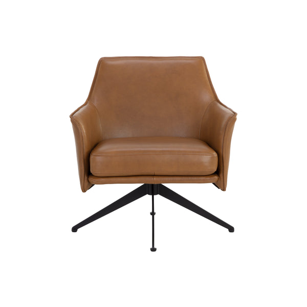 Crosby Swivel Lounge Chair - Missouri Cognac Leather