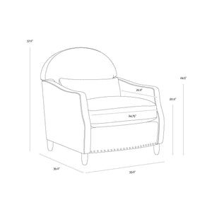 Cynthia Lounge Chair - Camel Leather