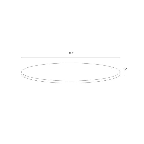 Cypher Dining Table Top - Wood - Dark Brown - 55"