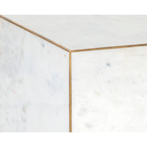 Daines End Table - White Marble