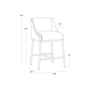 Dalary Counter Stool - Bravo Metal / Polo Club Stone