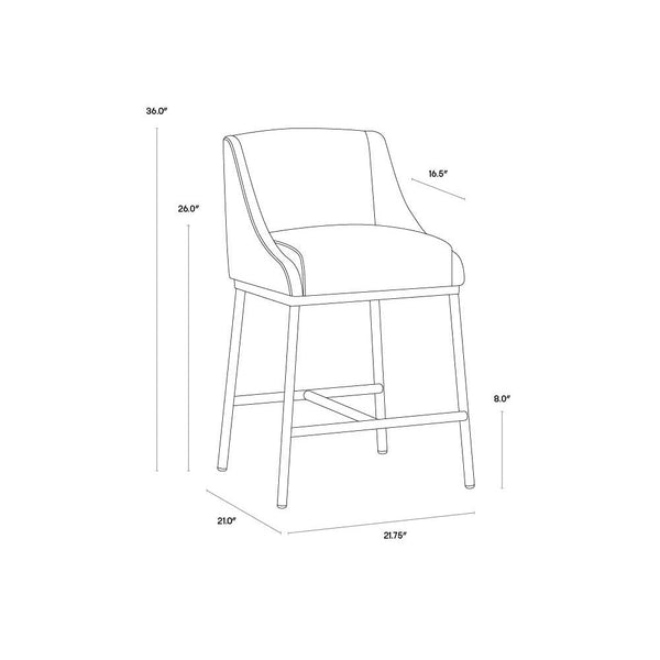 Dalary Counter Stool - Bravo Metal / Polo Club Stone