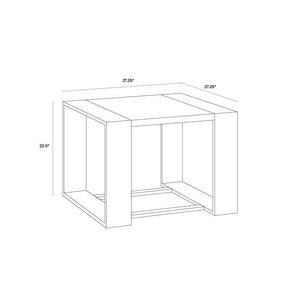 Dalton End Table - Stainless Steel High Gloss White