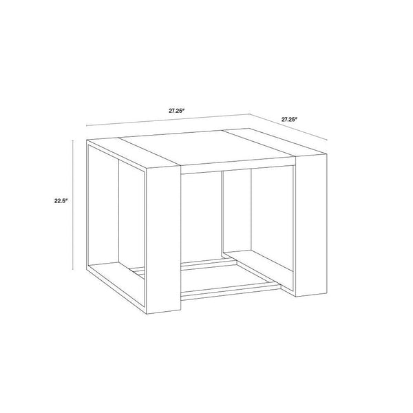 Dalton End Table - Stainless Steel High Gloss White